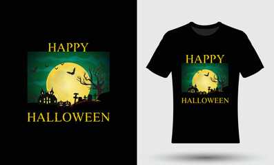 Happy Halloween modern trendy t-shirt design
