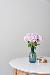 LOVELY PINK PEONIES ON THE TABLE