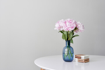 LOVELY PINK PEONIES ON THE TABLE