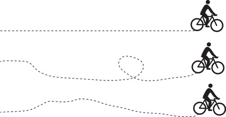 Bike line path vector design. Transportation and travel concept.
