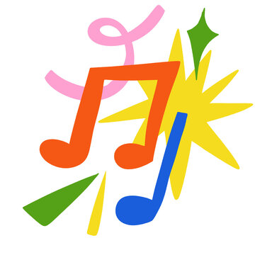 Music notes birthday celebrations illustration