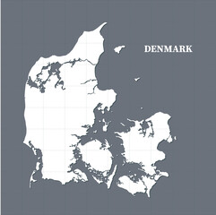Vector map Denmark template Europe outline country