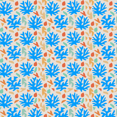 Ocean Coral Pattern. Sea Ornament