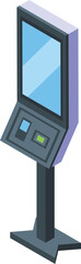 Kiosk touchscreen icon isometric vector. Hand system. Mobile smart