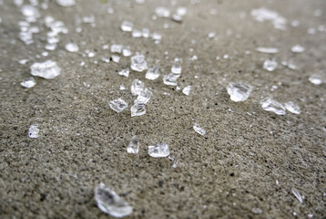 Broken glass on the floor
