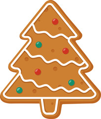 Christmas gingerbread tree. A festive treat. Sweet cookies for the new year. 