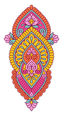 Flower Mandala. Vector hand drawn doodle colorful decorative mandala. Ethnic mandala.