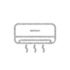Air conditioning grey sketch vector icon Design Template for web and app