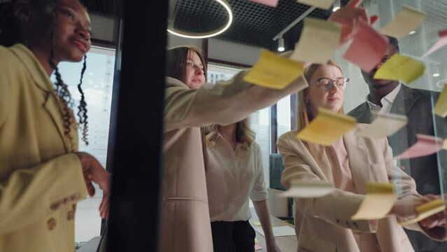 women and man on business meeting in office, creative discussion and brainstorming