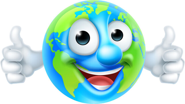 Earth Day Thumbs Up Mascot Cartoon Character
