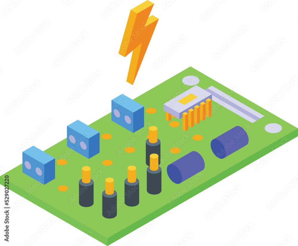 Poster robotics scheme icon isometric vector. smart tech. future bot
