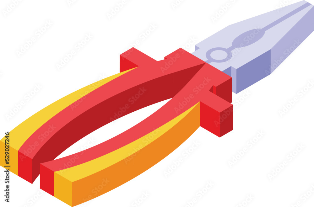 Poster pliers icon isometric vector. smart tech. future bot