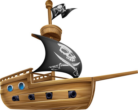 recommend clip art: Pirate Ship Cartoon