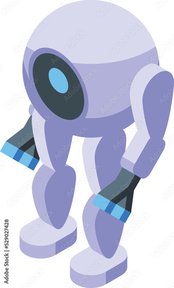 Poster one camera robot icon isometric vector. smart robotics. future chatbot