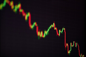 Chart of the fall in quotations of the global financial and economic crisis. Crash recession. Financial losses.