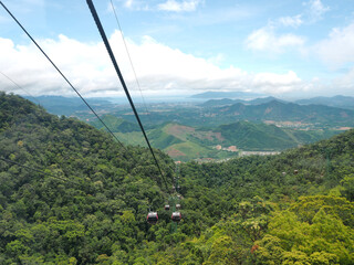Da Nang landscape seen from cable car on Ba Na mountain, Da Nang