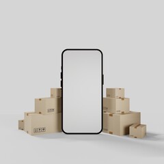 An easy way to deliver goods and services through a mobile application. 3d rendering.