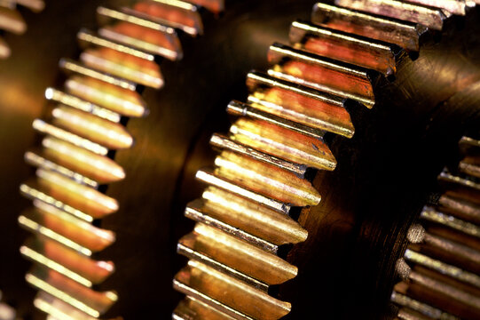 Close-up of the cogs of a gear