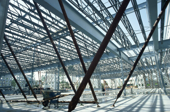 Metal Framework At A Construction Site