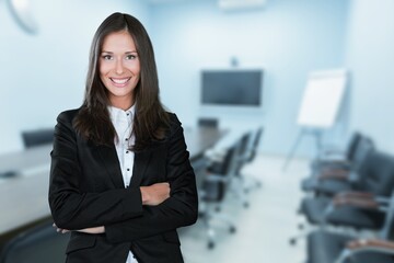 Young confident smiling business woman leader, successful entrepreneur, elegant professional...