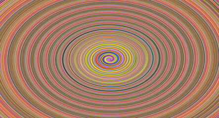 Background of vivid rainbow colored swirl twisting towards center