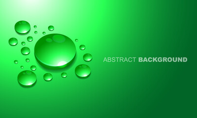 water drops different size with reflection isolated on gradient background