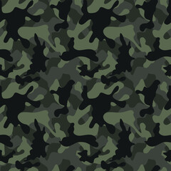 Naklejka premium woodland camouflage pattern texture disguise seamless dark background. ornament