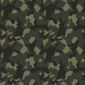 Army camo green texture disguise, military uniform, vector modern print.