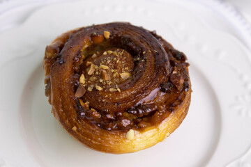 Close up Caramel Walnut Danish