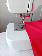 sewing on a sewing machine