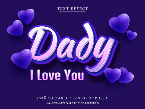 Special Happy father's day 3d editable text effect Premium Vector. Special Day