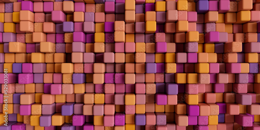 Poster abstract 3d square pixels template colorful colors. concepts and ideas for medicine, science and tec