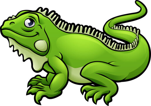recommend clip art: Iguana Lizard Cartoon Character