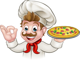 Cartoon Chef Pizza