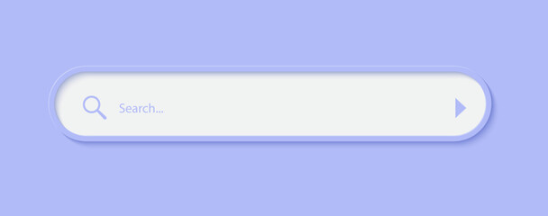 Search bar design element. Search Bar for UI. Blue background. Vector illustration
