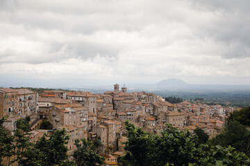 Fototapeta na wymiar view of the city european village mountain landscape