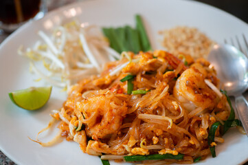 Close-up photo of Pad Thai.