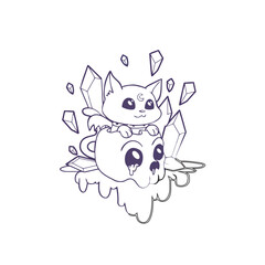 Creepy kawaii pastel goth coloring page