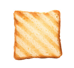 Slice of delicious toasted bread isolated on white