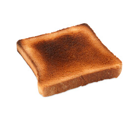 Slice of delicious toasted bread isolated on white