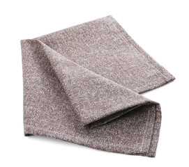 One grey kitchen napkin isolated on white