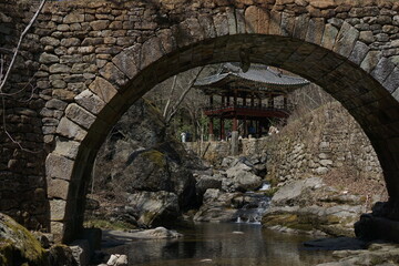 Fototapeta na wymiar Bridge taken at Seonamsa Temple in Suncheon