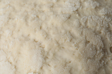 Tasty dough for pastries as background, closeup view