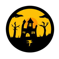 spooky night castle illustration,for halloween poster