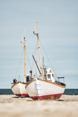 Old Fishing Boats at Slettestrand in Denmark. High quality photo