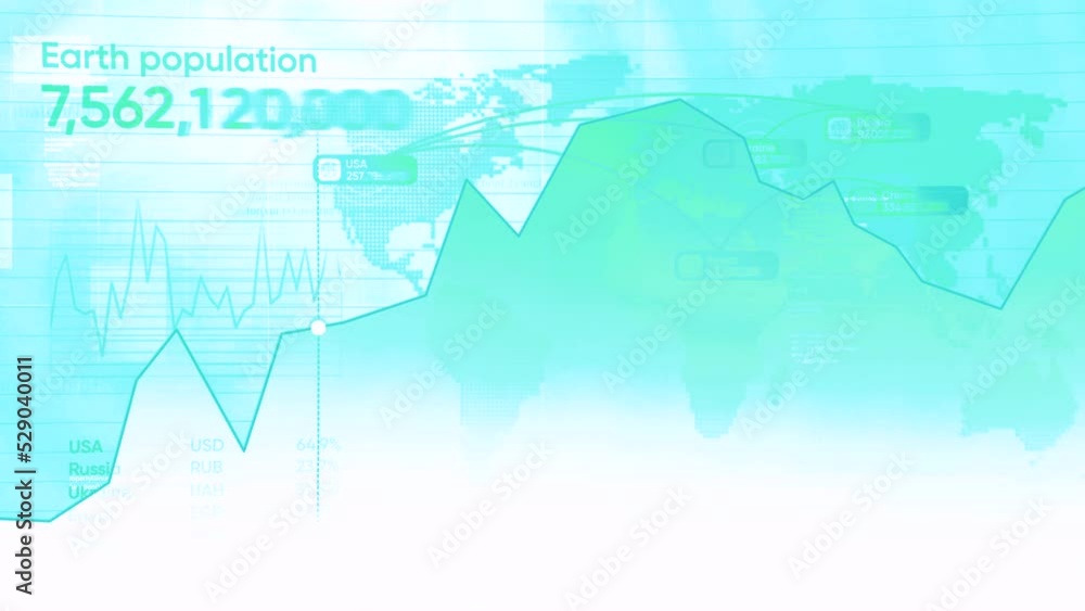Aufkleber animation with moving analytics graph. motion. beautiful light animation with moving dot on graph. a