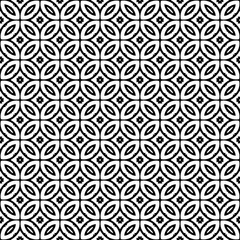 Black and white seamless pattern texture. Greyscale ornamental graphic design. Mosaic ornaments. Pattern template. Vector illustration. EPS10.