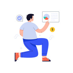 Trendy flat illustration of profit analysis