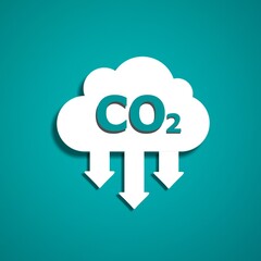 Reduce CO2 emissions to limit climate change and global warming. Abstract minimalist design with a cloud