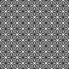 Black and white seamless pattern texture. Greyscale ornamental graphic design. Mosaic ornaments. Pattern template. Vector illustration. EPS10.